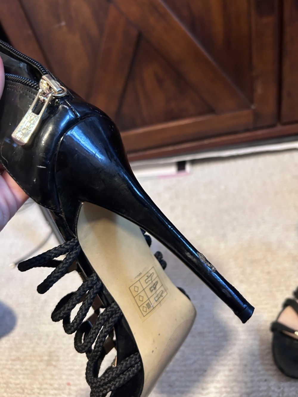 Bebe Black Strappy Cage Heels w/ Metallic Rope Detail – Size 9 - Picture 9 of 16